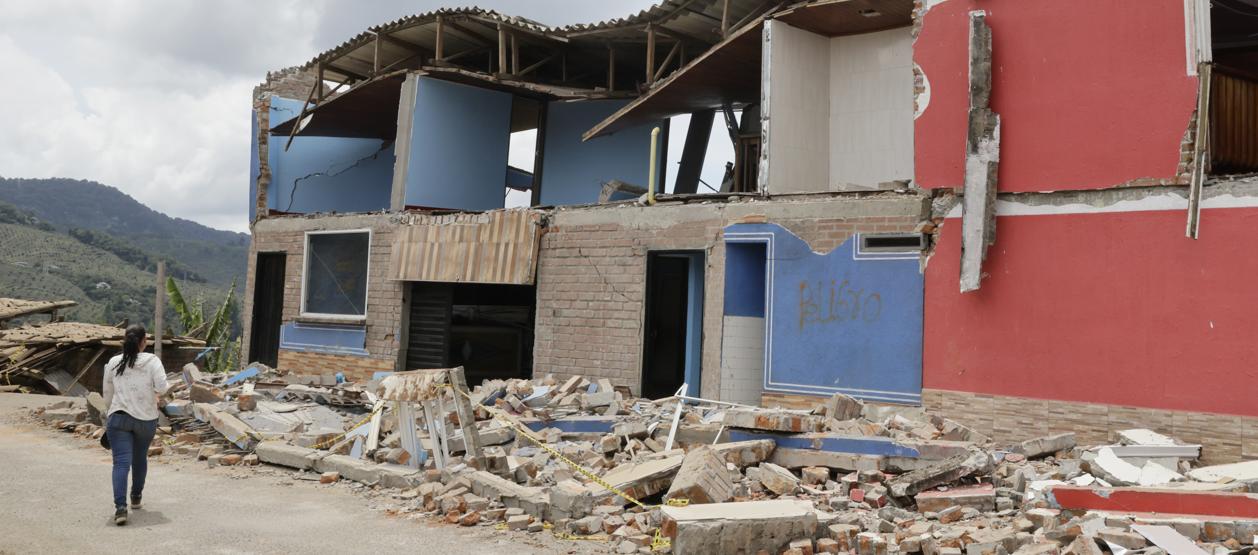 Casas afectadas por el terremoto de magnitud 7,4 del pasado lunes, en el municipio de Ansermanuevo, Valle del Cauca.
