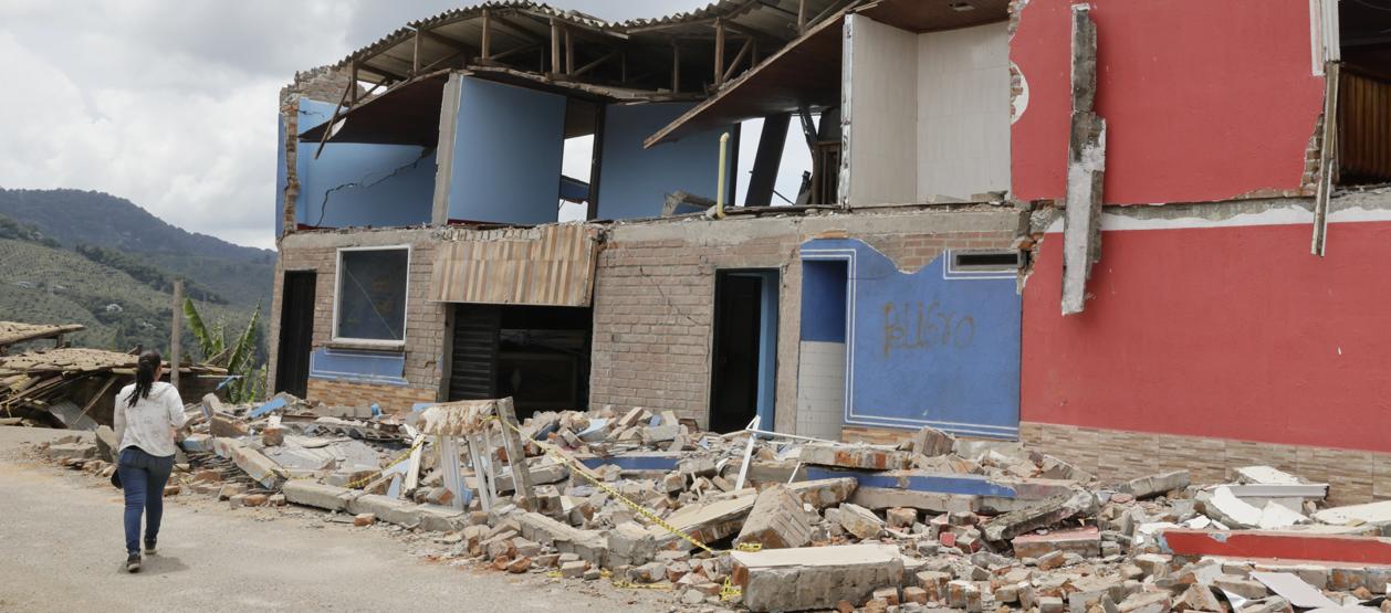 Casas afectadas por el terremoto de magnitud 7,4 del pasado lunes, en el municipio de Ansermanuevo, Valle del Cauca.