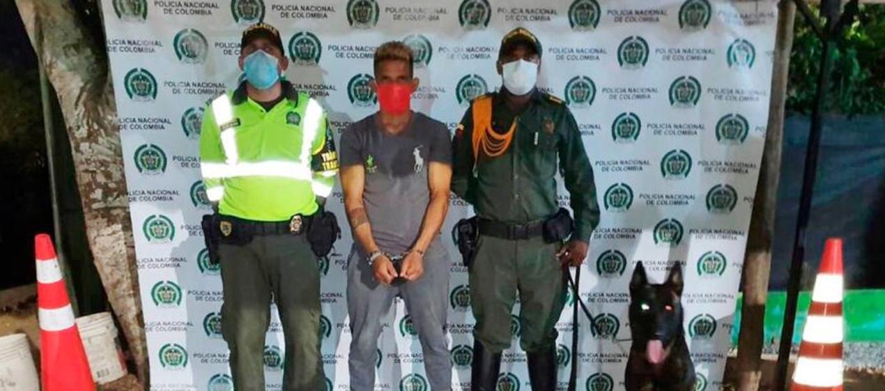 Yair Alberto Escobar Puerta cuando fue capturado en enero de 2021.  