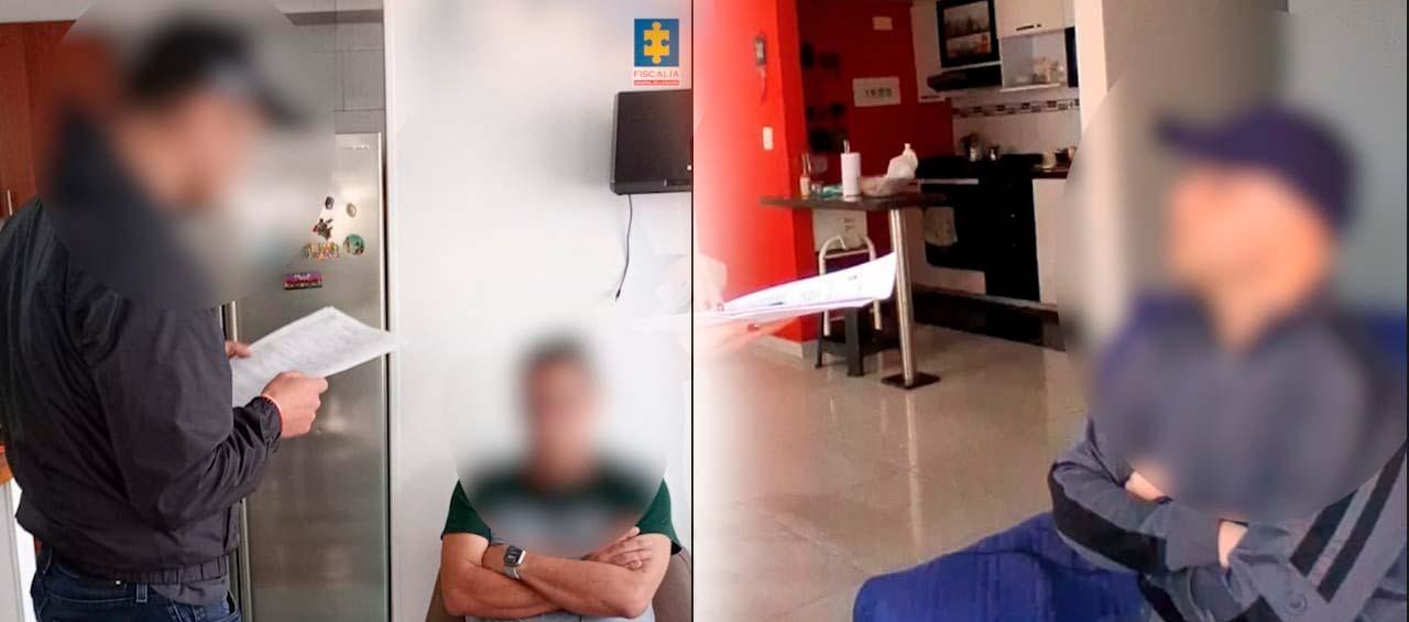 Dos de los capturados por parte del CTI de la Fiscalía. 