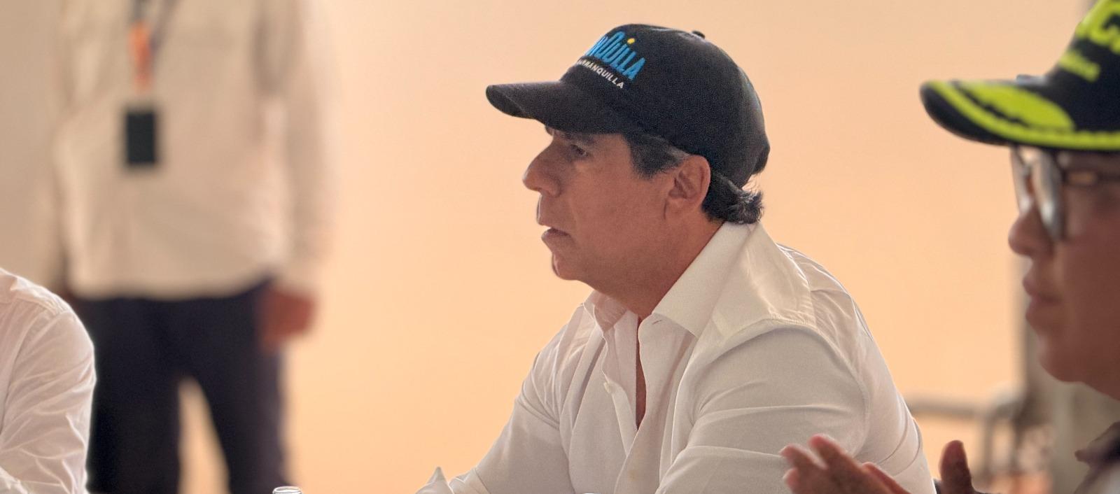 El alcalde Alejandro Char en el consejo de seguridad. 