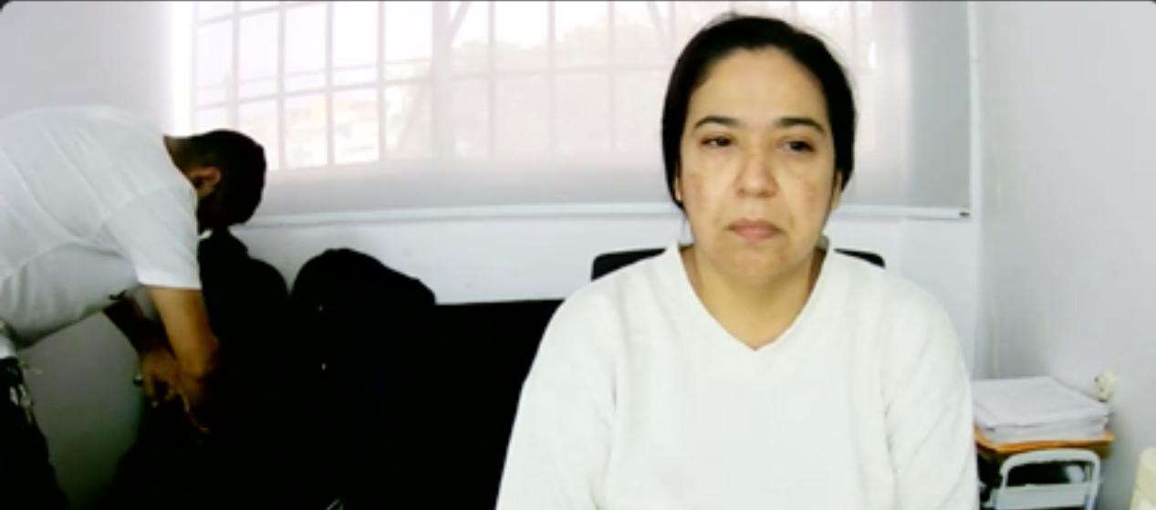 Chirley Hernández Rojas durante la audiencia virtual de este miércoles. 