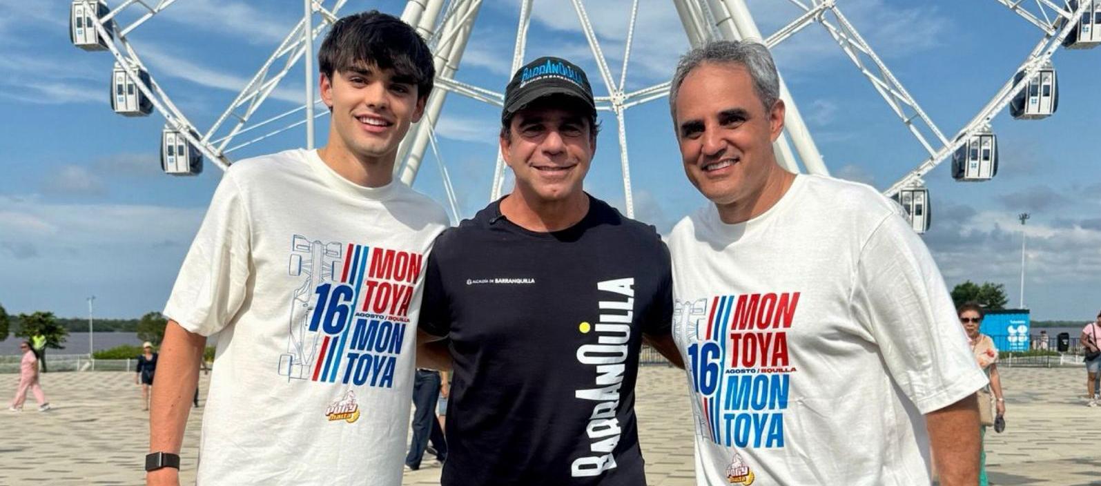Sebastián Montoya, Alex Char y Juan Pablo Montoya.