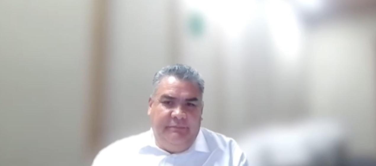 Luis Carlos Gutiérrez Martínez durante la audiencia virtual. 