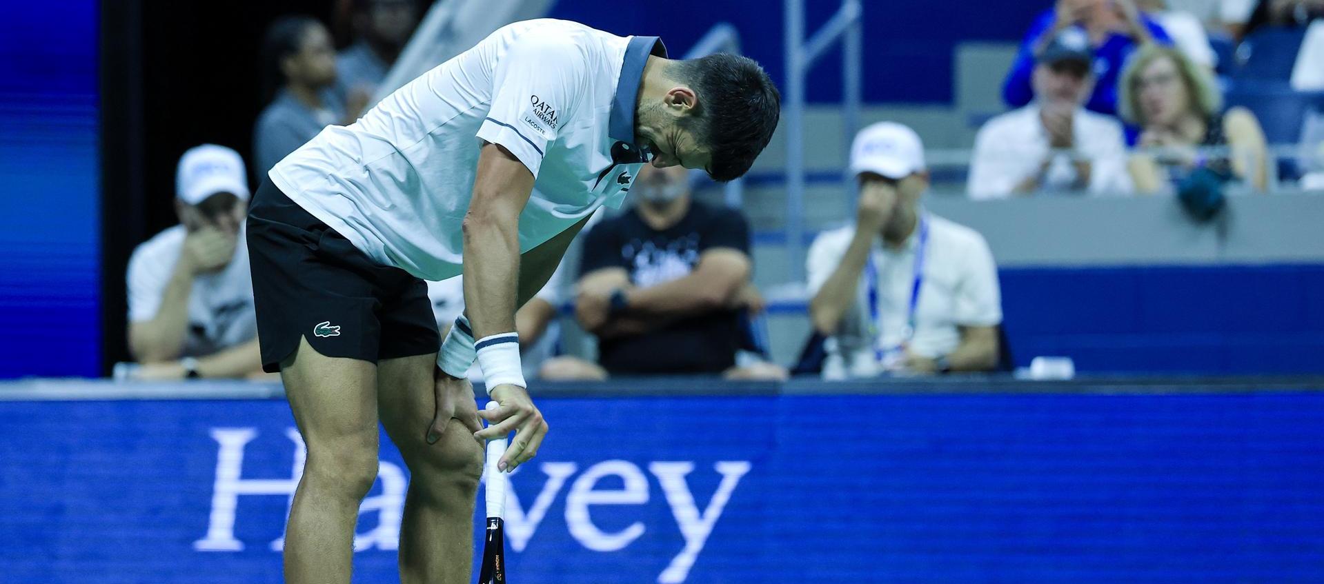 El serbio Novak Djokovic en su derrota.