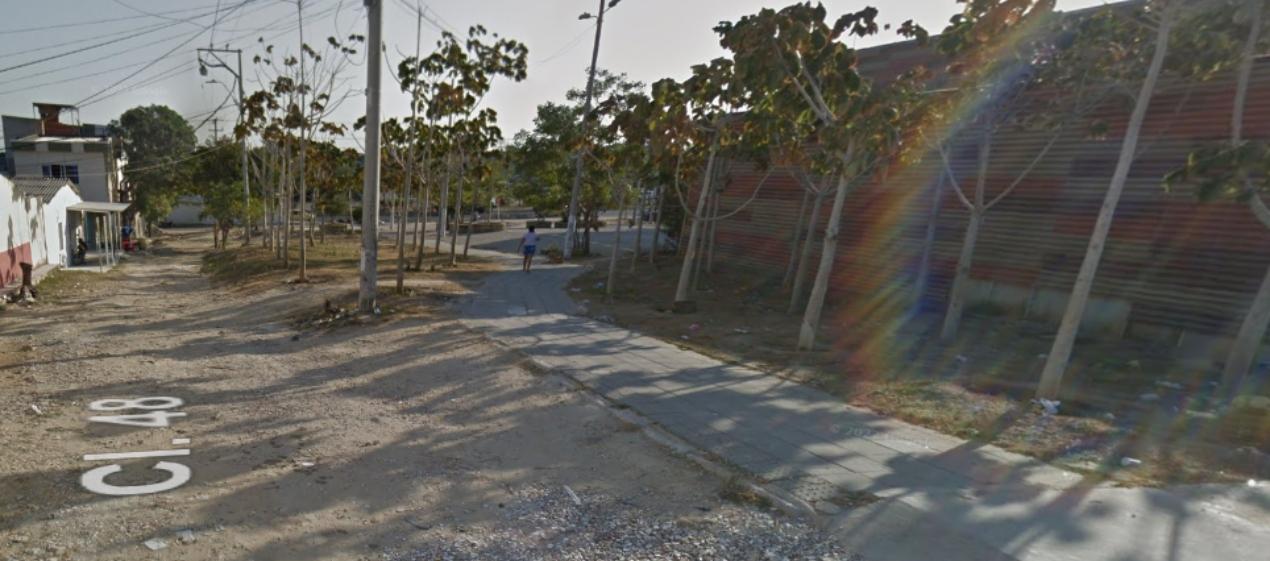Lugar donde fue asesinado el joven al mediodía de este domingo. 
