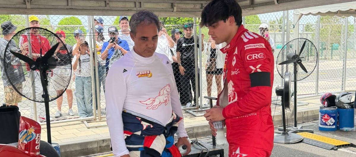 Juan Pablo Montoya y su hijo Sebastián. 