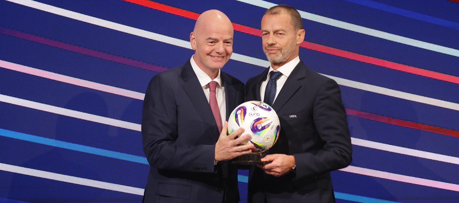 Los presidentes de FIFA, Gianni Infantino, y de UEFA, Aleksander Ceferin.