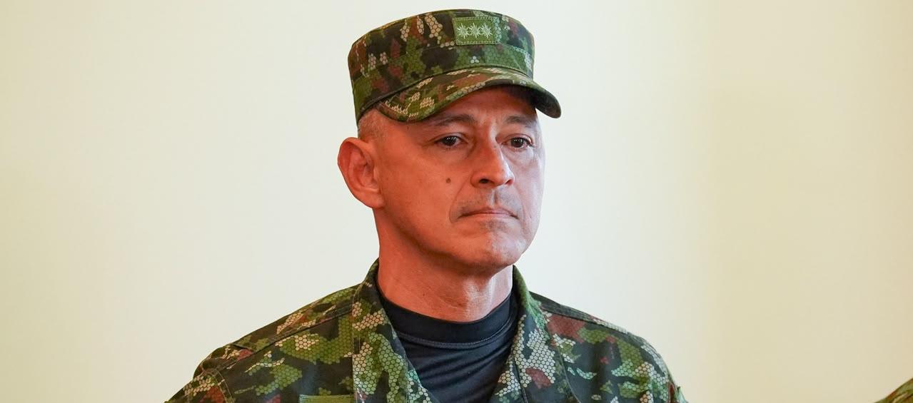 El mayor general Erick Rodríguez, comandante de las Fuerzas Militares.