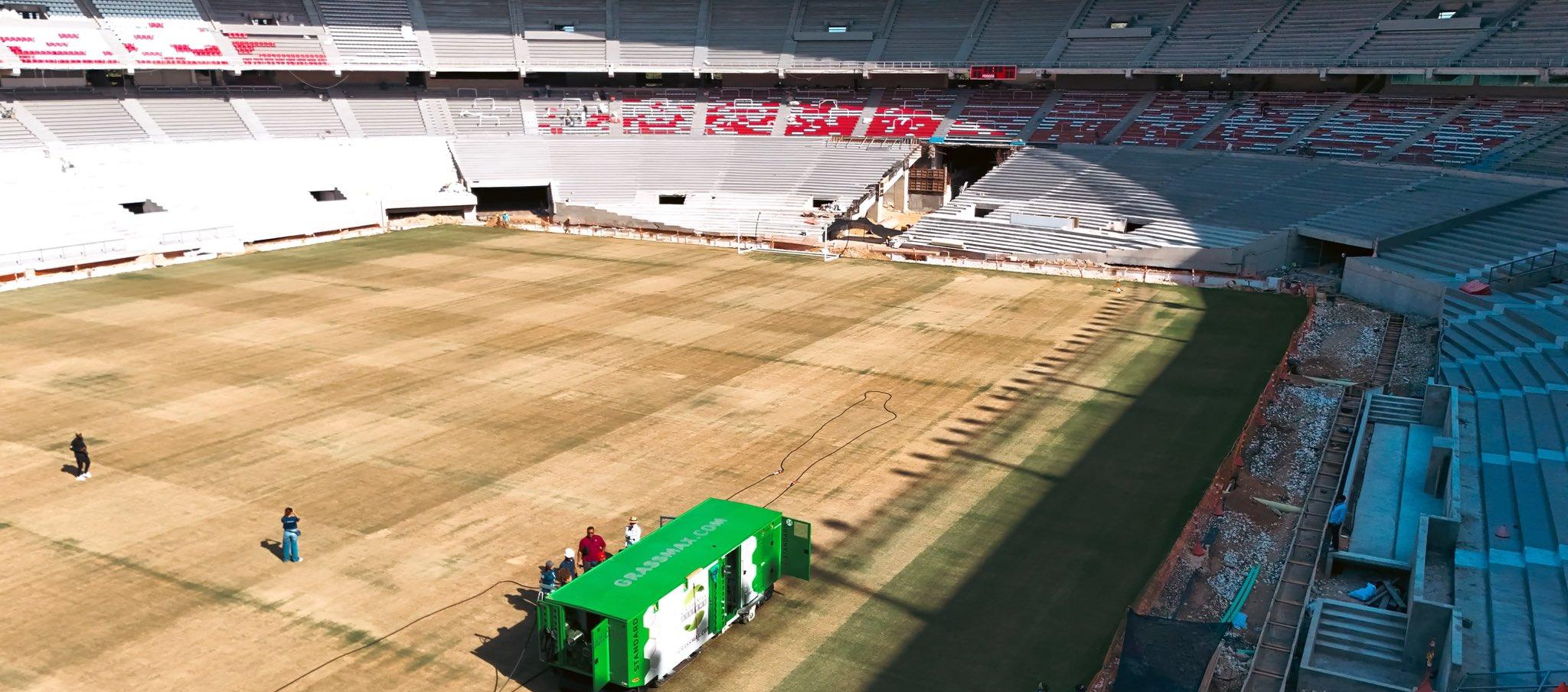 Así avanzan las obras en el estadio Metropolitano.