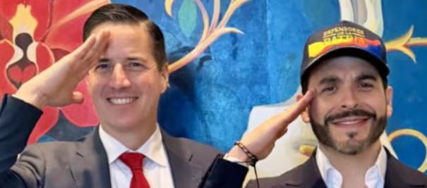 El senador republicano estadounidense Bernie Moreno y el Presidente electo Abelardo De La Espriella.