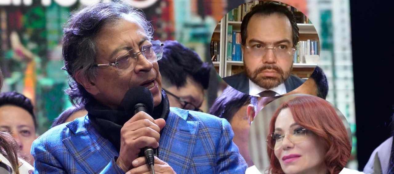 El Presidente Gustavo Petro, su abogado Alejandro Carranza y la exrepresentante Gloria Arizabaleta.