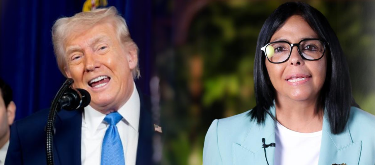 Donald Trump y Delcy Rodríguez.