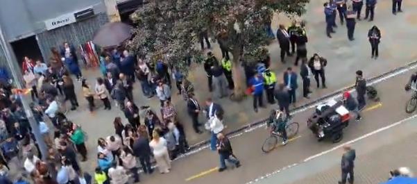 Imagen de la evacuación en Bogotá.
