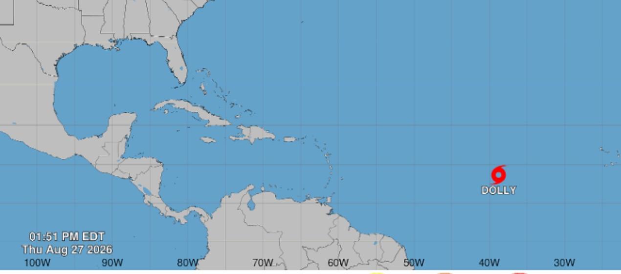 Lugar donde se encuentra actualmente la tormenta tropical. 