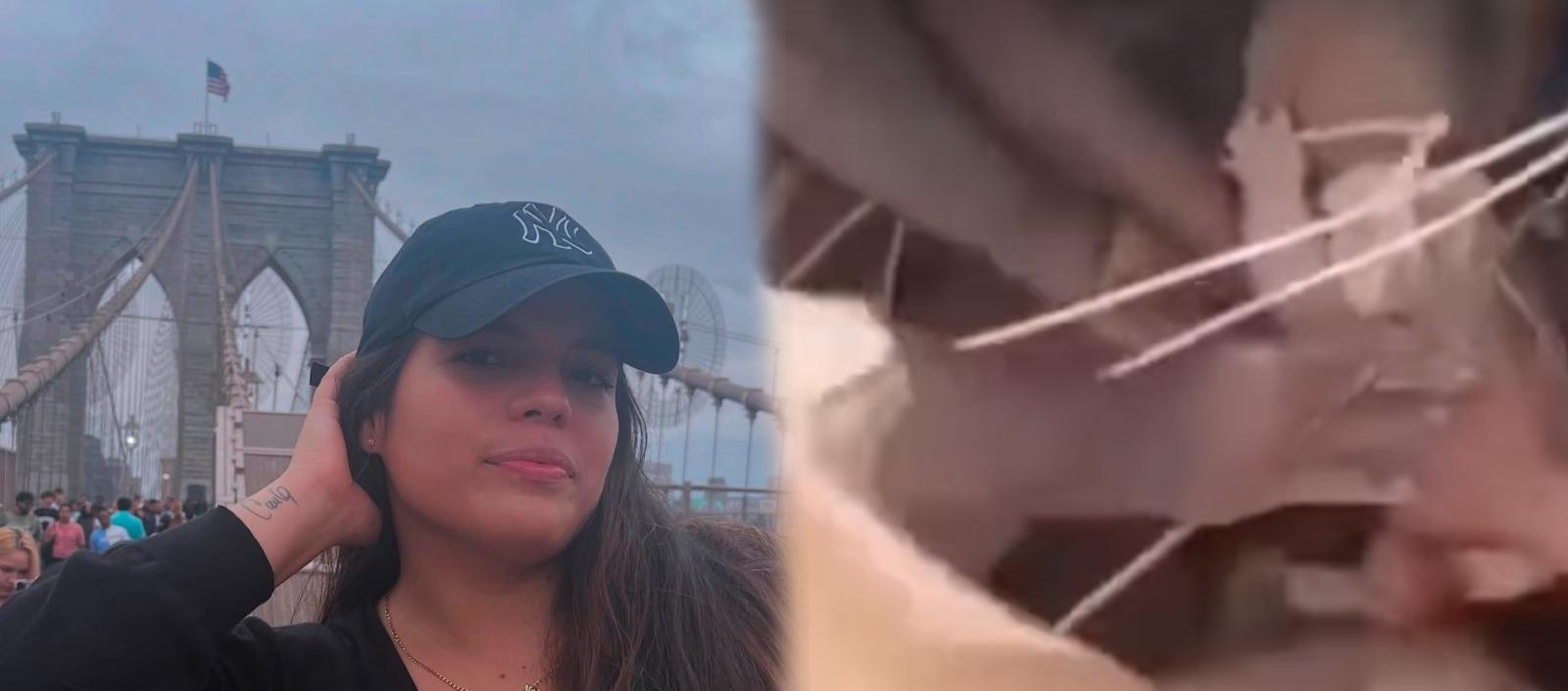 Valentina Vanegas y la imagen de su bebé rescatado.