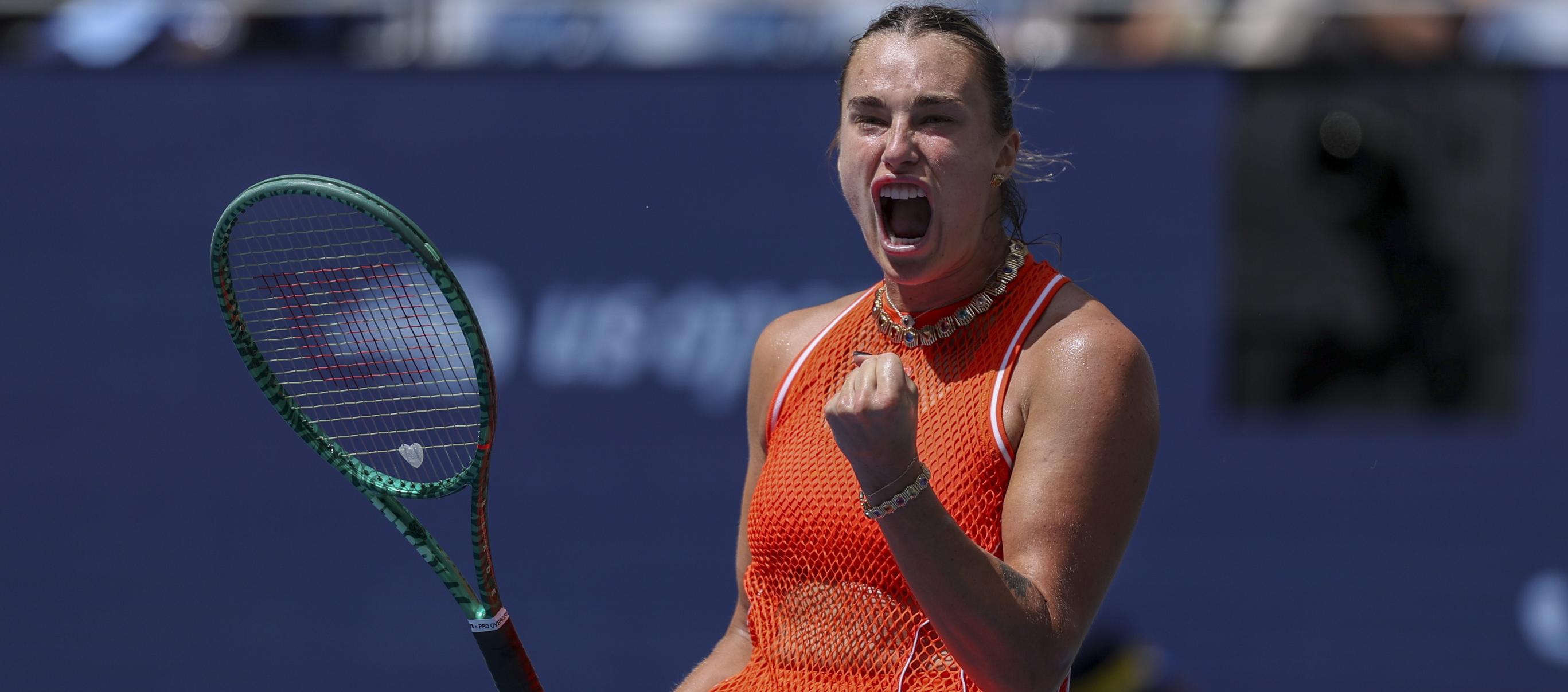 Aryna Sabalenka, número uno del mundo, durante su partido contra María Camila Osorio.