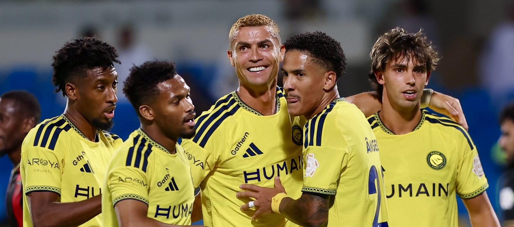 Cristiano Ronaldo tras marcar gol en la victoria del Al Nassr.