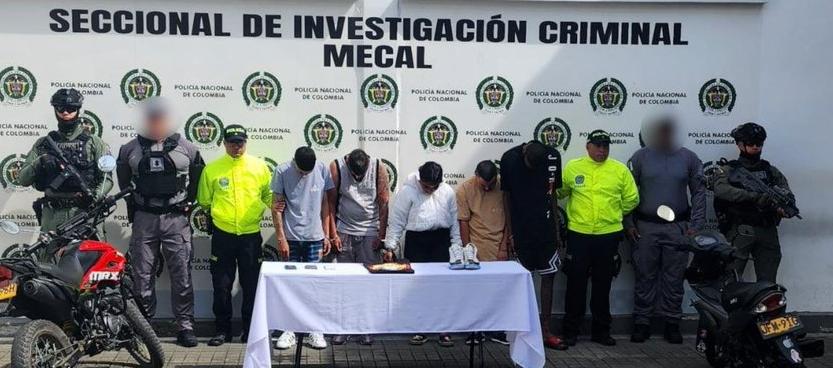 Los cinco detenidos por el crimen de María Camila Potosí, ocurrido el 16 de julio, en Cali.