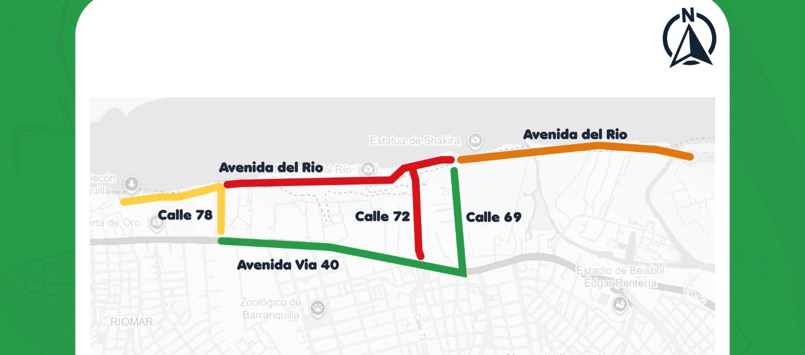Rutas y desvíos por evento automovilístico. 