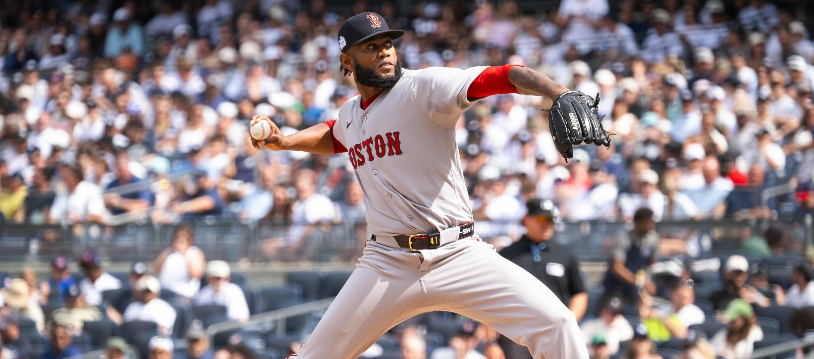 Tyron Guerrero, lanzador colombiano de los Medias Rojas de Boston.