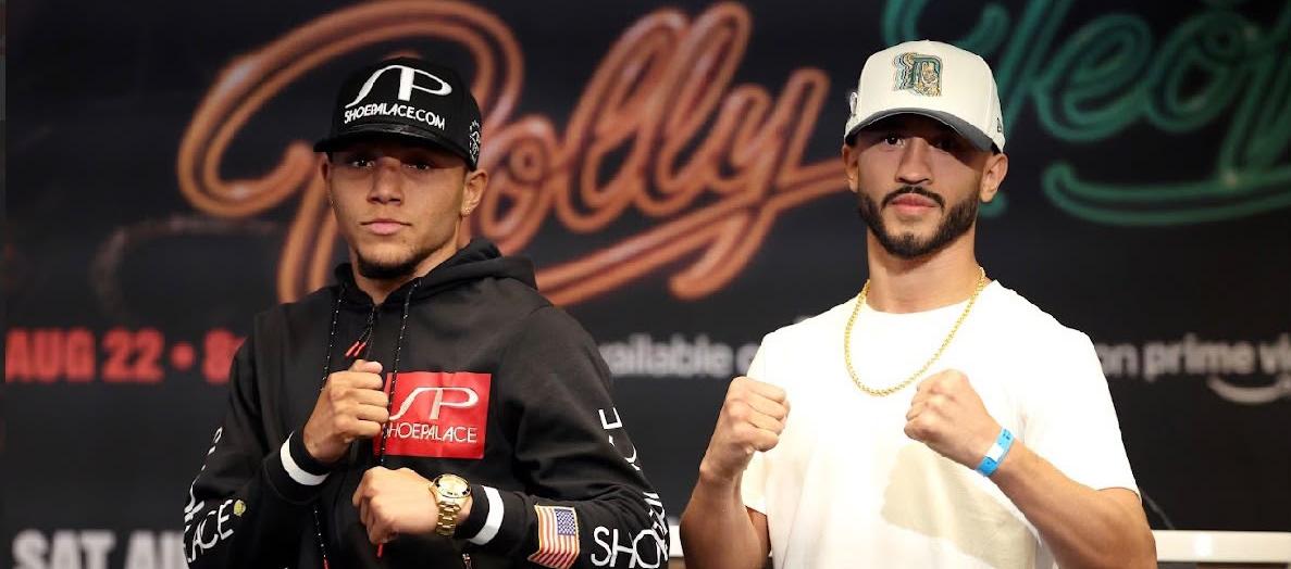 Carlos Utria e Israel Mercado durante la presentación de su combate.