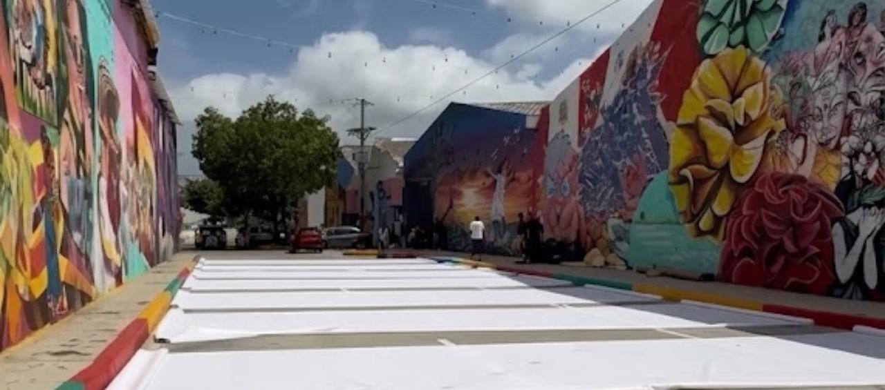 Estudiantes de la EDA trabajan para embellecer el Museo a Cielo Abierto. 