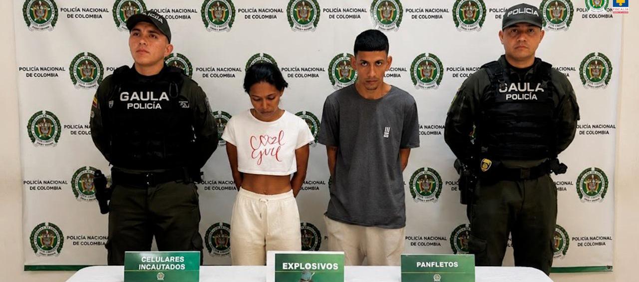 La pareja fue capturada por el Gaula de la Policía. 