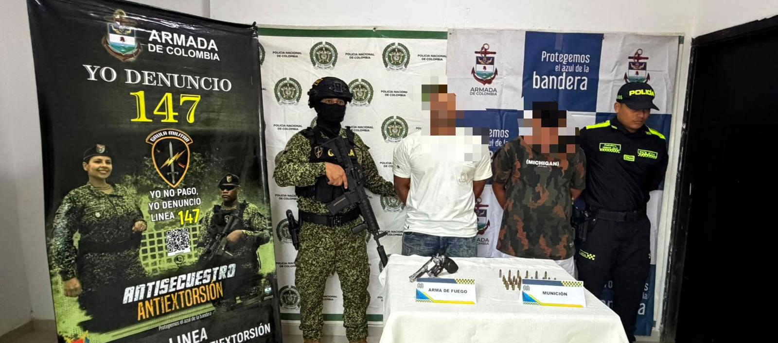 Las capturas fueron realizadas por la Armada Nacional y la Policía.  
