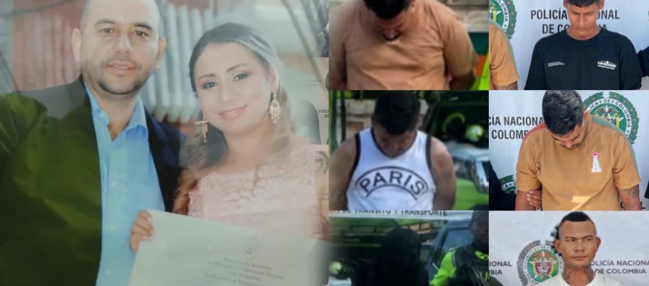 Alias 'Pinocho' y su pareja. De lado derecho, los otros 12 capturados. 
