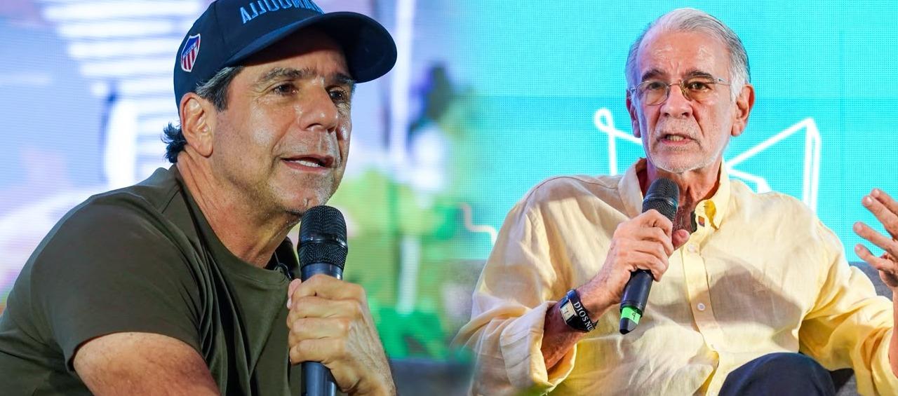 (De Izq. a Der.) Alejandro Char, alcalde de Barranquilla; y Eduardo Verano, gobernador del Atlántico. 