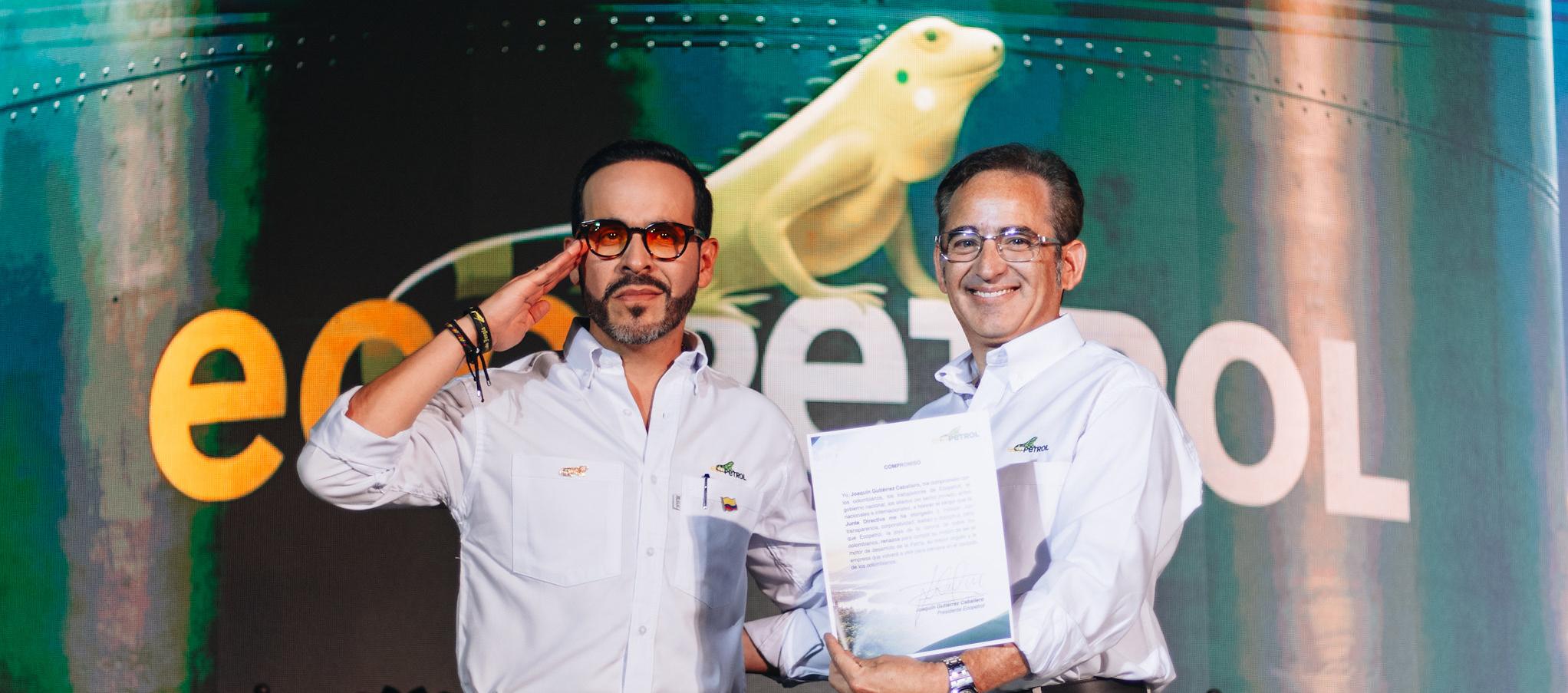 El Presidente de la República, Abelardo De La Espriella, y el presidente de Ecopetrol, Joaquín Gutiérrez.
