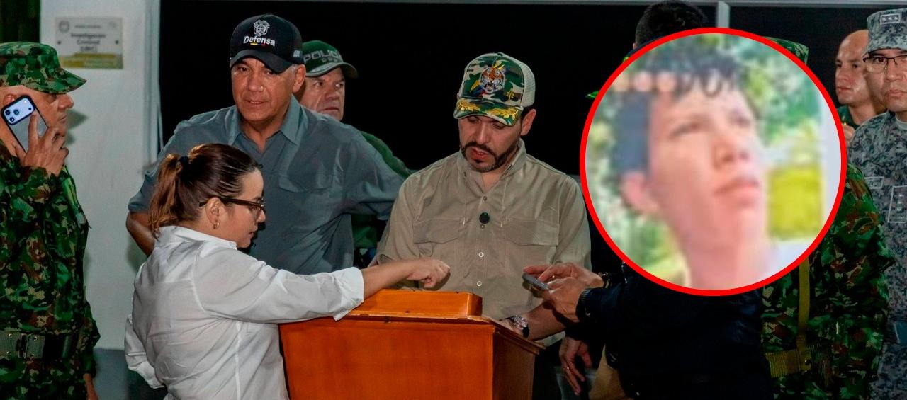 El Presidente Abelardo De La Espriella durante la rueda de prensa sobre el operativo y Ricardo Andrés Rodríguez Martínez, uno de los muertos.