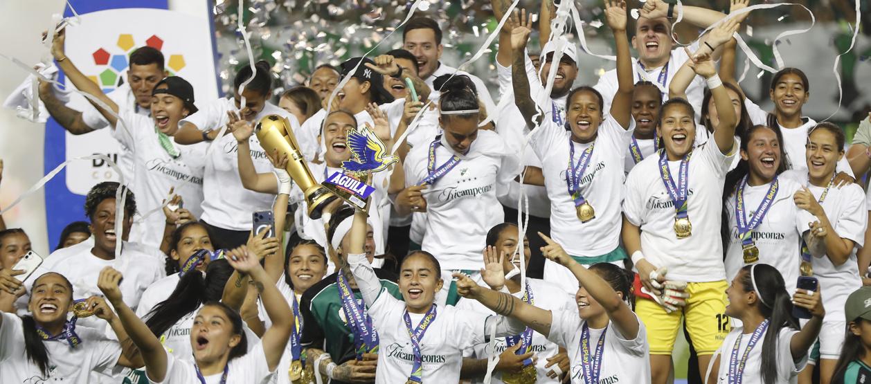 La celebración de las jugadoras del Deportivo Cali.