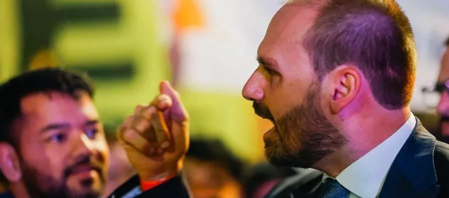 Eduardo Bolsonaro, hijo del exmandatario Jair Bolsonaro.