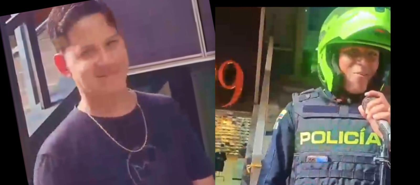 El artista callejero y el subintendente de la Policía Nacional