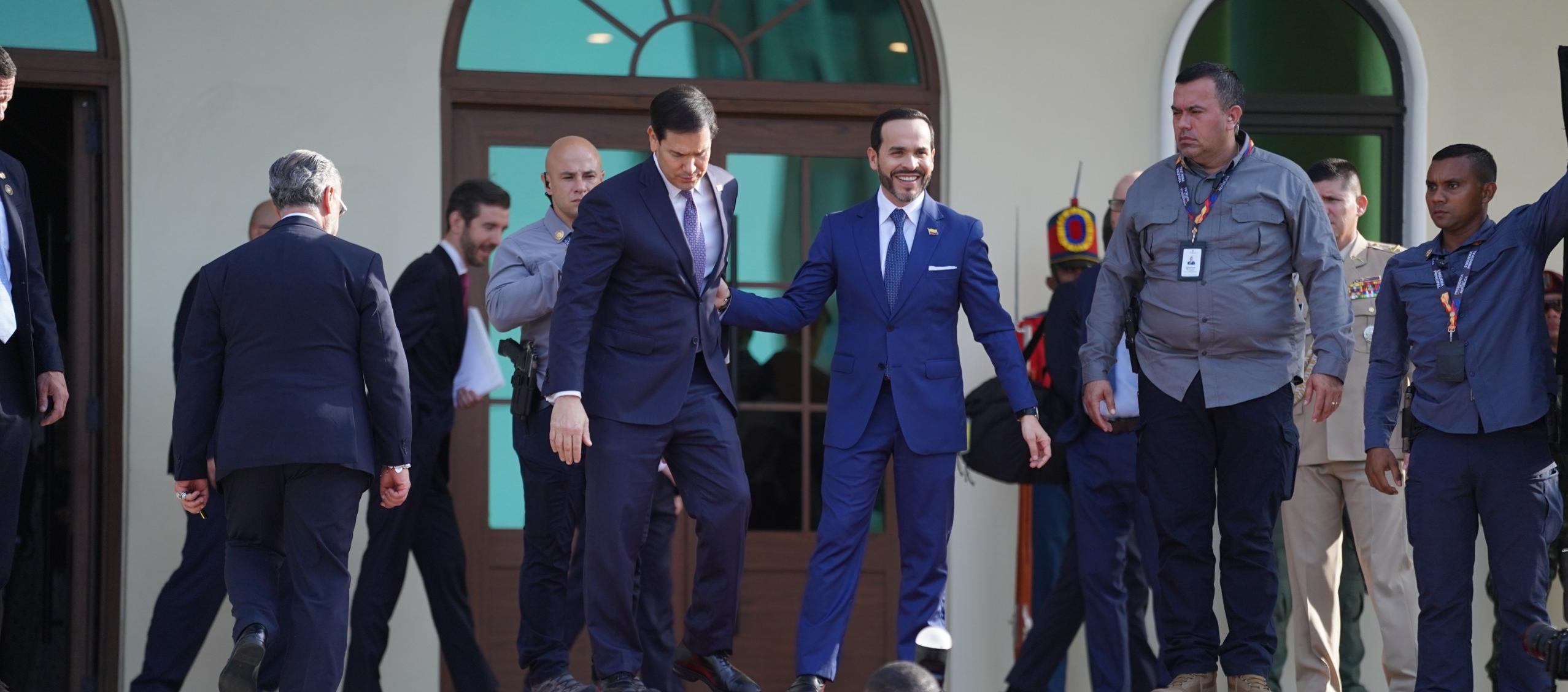 El secretario de Estado de Estados Unidos, Marco Rubio, y el Presidente Abelardo De La Espriella.