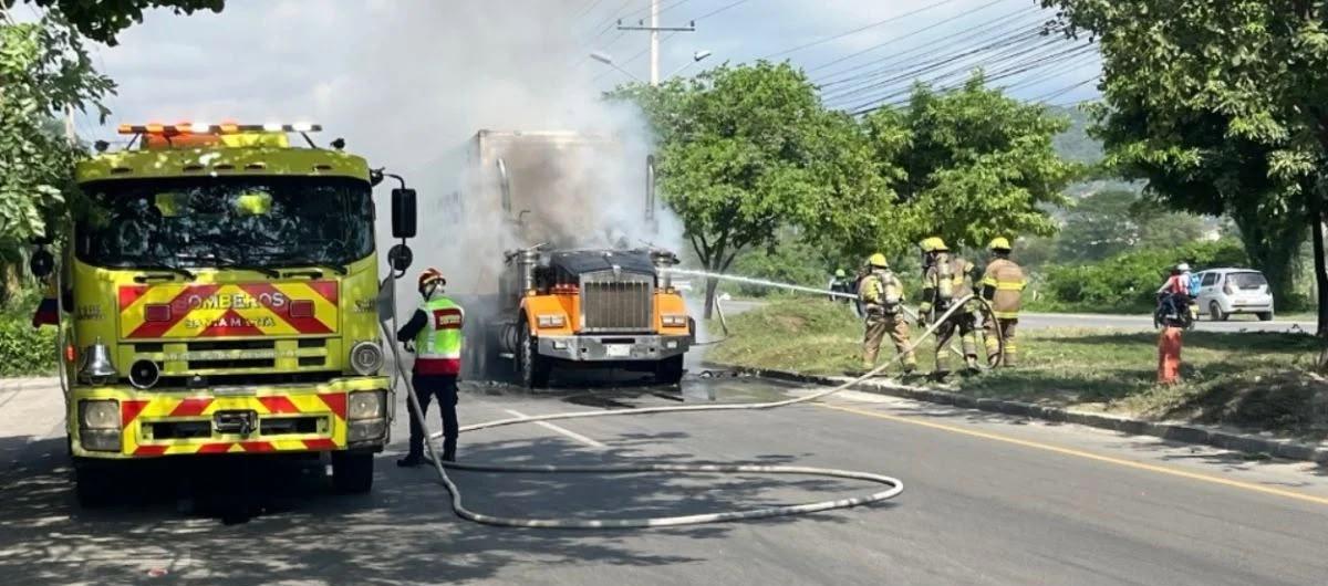 La tractomula incendiada