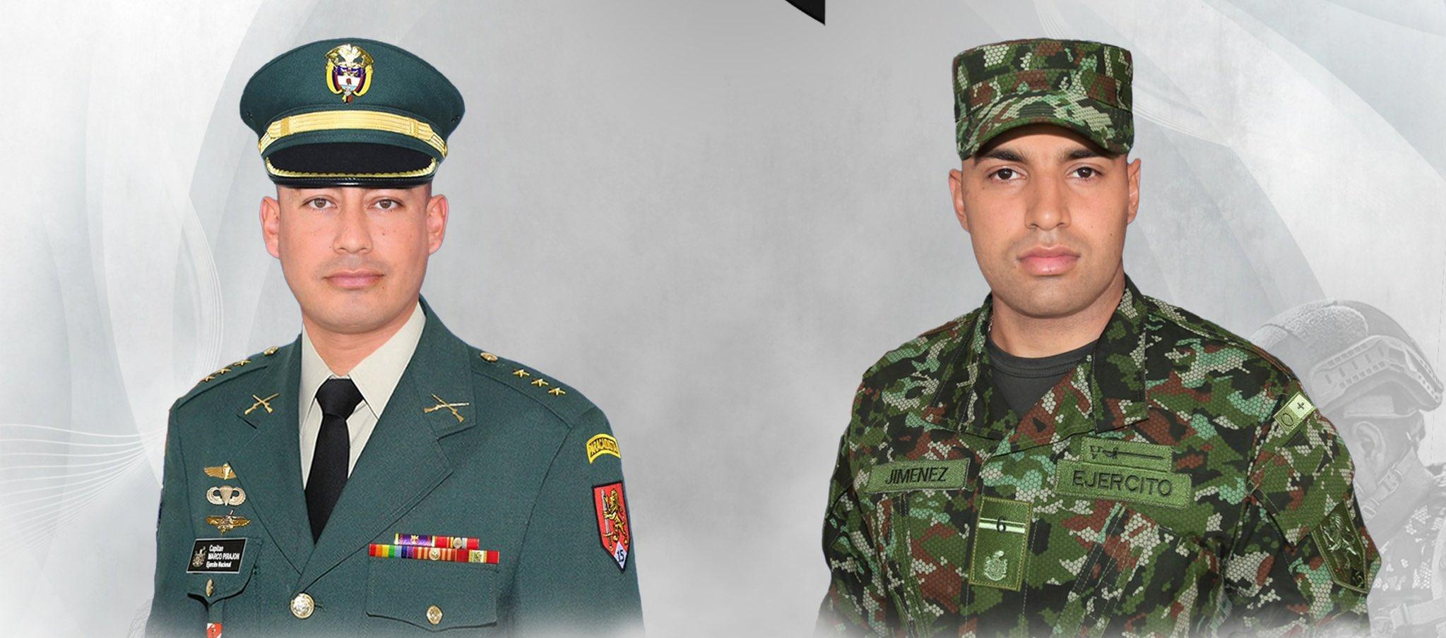 Las víctimas fueron el capitán Marco David Pirajón y el soldado Joel Alberto Jiménez.