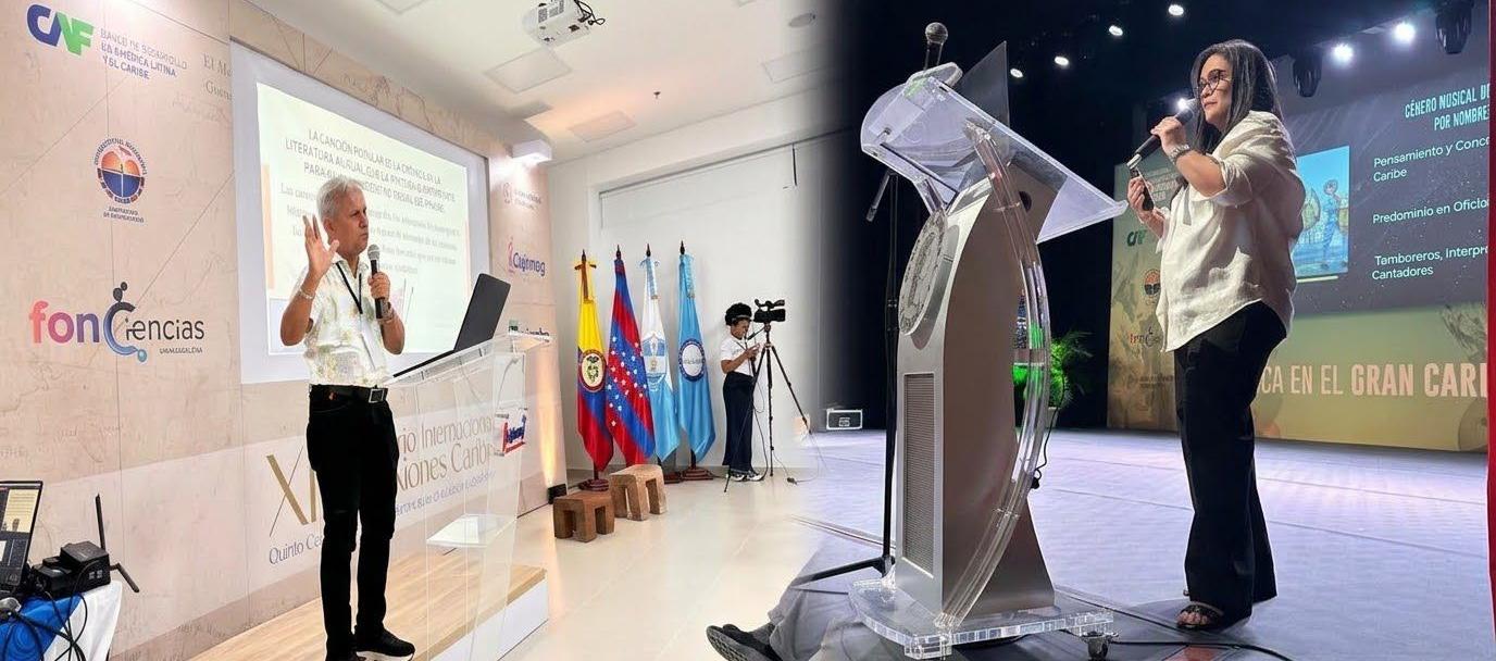 Los docentes e investigadores Javier Jiménez y Alba Pupo.
