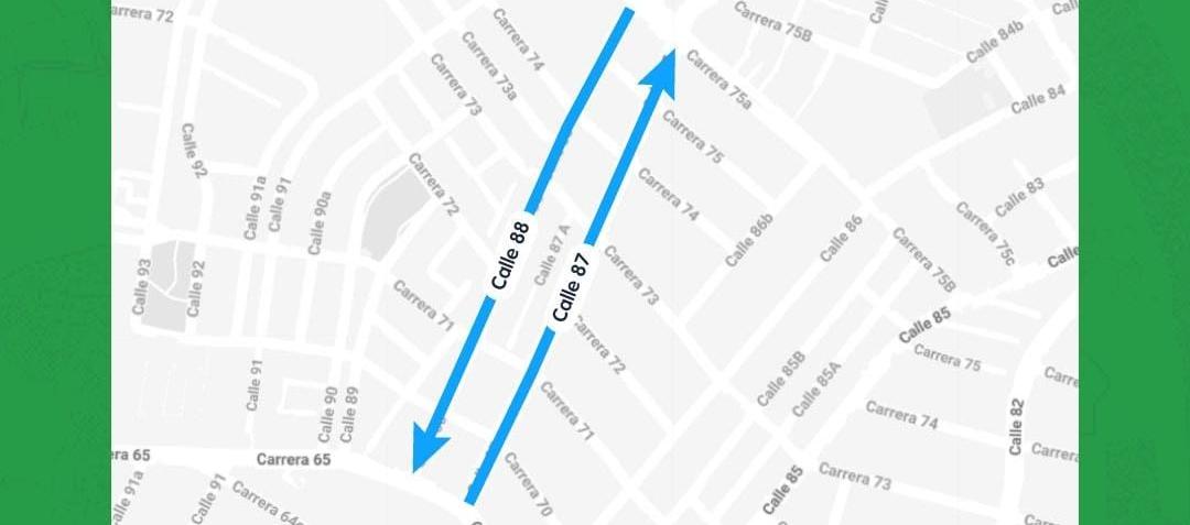 Zona del cambio de sentido en el barrio Villa Carolina. 