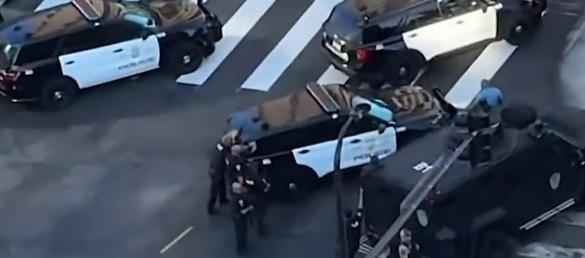 Policías en el tiroteo.