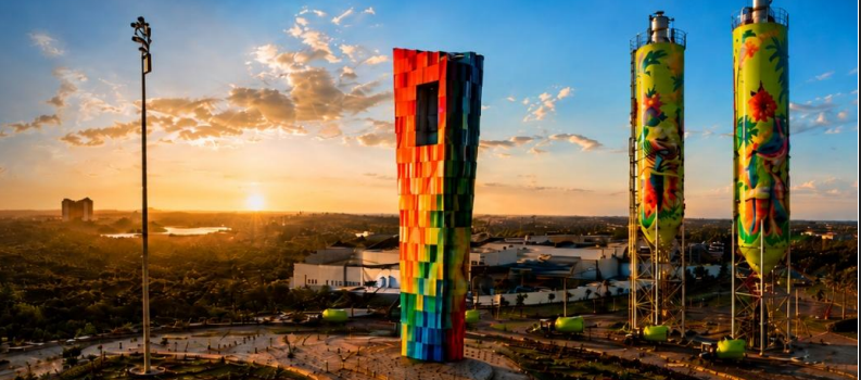 Render de los dos silos de la Planta Norte de Argos que serán intervenidos.
