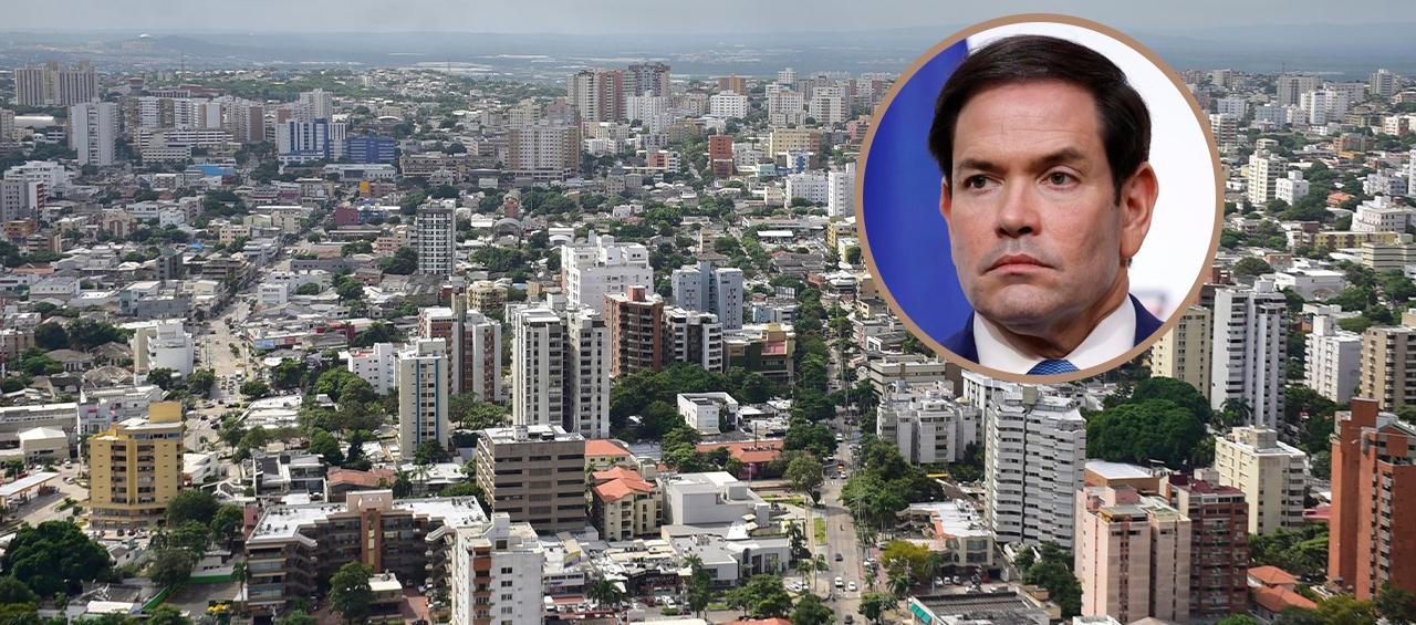 Panorámica de Barranquilla y el Secretario de Estado de los Estados Unidos, Marco Rubio.