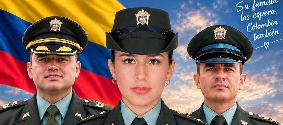 Mayor Fredy Alexis Russi González y los patrulleros Erica Tatiana Monroy Hurtado, Edison Yesid Medina Traslaviña. 