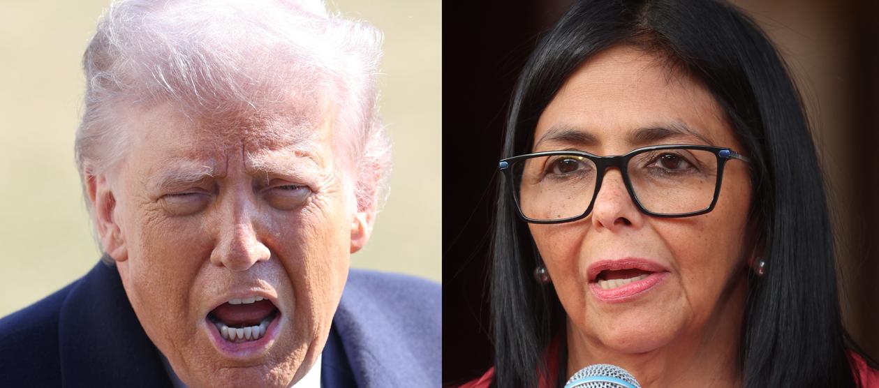 Donald Trump y Delcy Rodríguez.