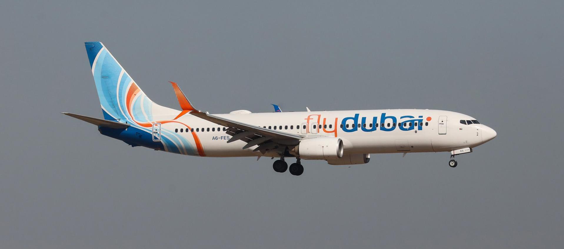 Un avión de la aerolínea emiratí Flydubai. 