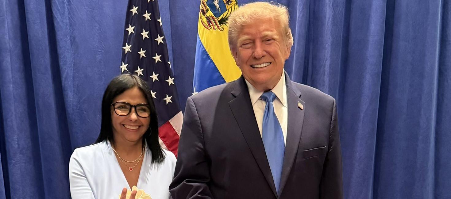 Delcy Rodríguez y Donald Trump durante su reunión en Nueva York.