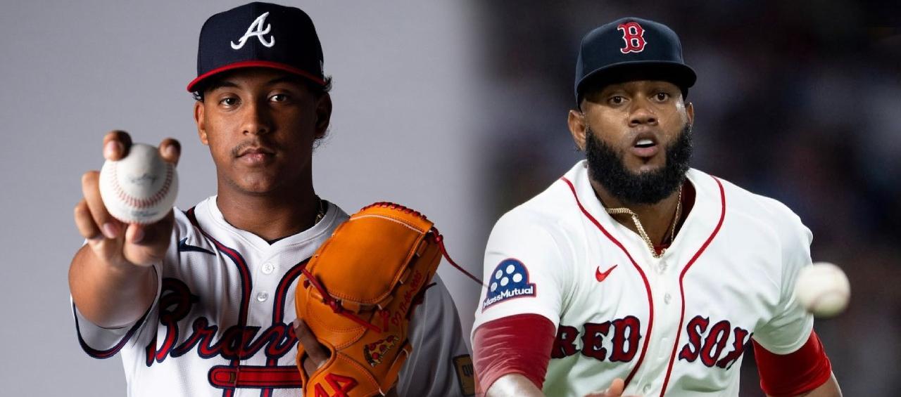 Los lanzadores colombianos Didier Fuentes y Tyron Guerrero.