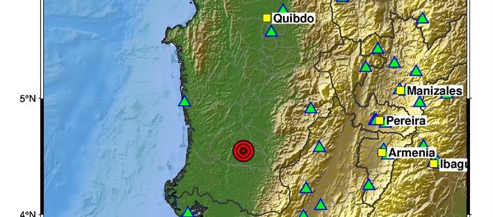 Gráfica del Servicio Geológico Colombiano sobre el nuevo sismo. 